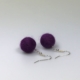 Ohrringe aus violetten Filzperlen 1,5cm
